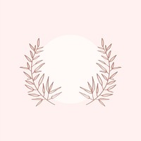 Pink botanical laurel wreath vector