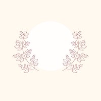 Cream botanical laurel wreath vector