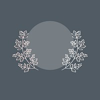 Blue botanical laurel wreath vector