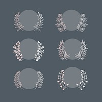 Botanical laurel wreath collection vector