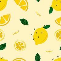 Summer lemon fruit pattern vector