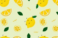 Summer lemon fruit pattern vector