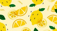 Yellow lemon pattern HD wallpaper, summer vibe background 