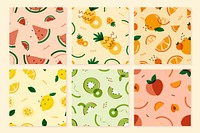 Tropical fruit pattern collection vectors