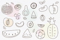 Summertime fruit doodle vector collection