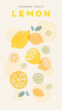 Lemon patterned background with design space vector