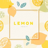 Frame on a lemon patterned background with design space vector