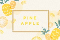 Frame on a pineapple patterned background with design space vector