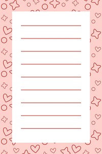 Pink doodle stars memo vector