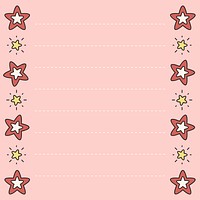 Pink doodle stars memo vector