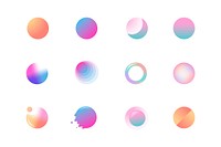 Colorful gradient badge vector set