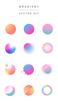 Colorful gradient badge vector set