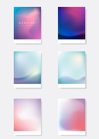 Colorful gradient background template vector set