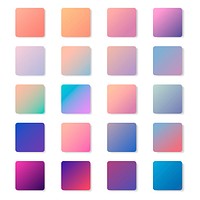 Colorful gradient background vector set