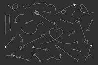 White doodle arrow vector collection