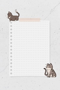 Cat lover pattern dotted note paper template vector