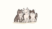 Domestic Shorthair cats doodle element vector