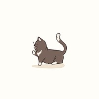 Gray Munchkin cat doodle element vector