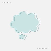 Pastel blue speech bubble doodle vector