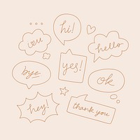 Speech bubble doodle vector collection