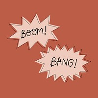 Boom! and bang! speech bubbles doodle vector