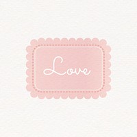 Pink love label design vector