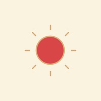 Sun planner sticker on beige background vector
