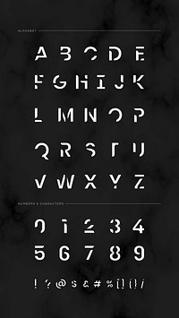 The English alphabet typography vector