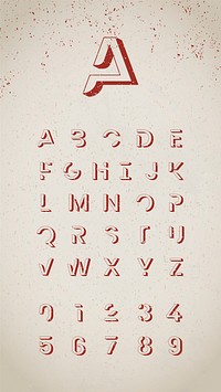 The English alphabet red typography vector