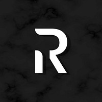 Capital letter R modern typography vector