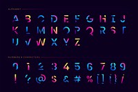 The English alphabet vibrant typography vector