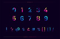 Numbers and symbols typography vector