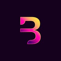 Capital letter B vibrant typography vector