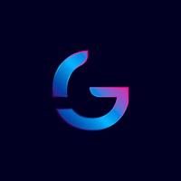 Capital letter G vibrant typography vector