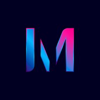 Capital letter M vibrant typography vector
