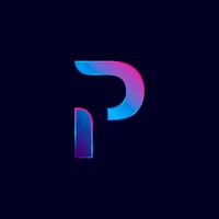 Capital letter P vibrant typography vector