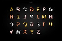 The English alphabet shiny typography vector