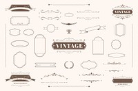 Vintage brown badge template vector collection