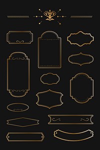 Vintage gold badge template vector collection