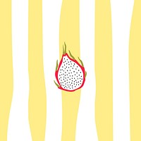 Dragon fruit on a striped background vector