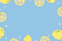 Lemon framed blue background vector