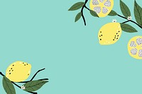 Lemon border on a green background vector
