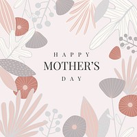 Floral elegant mother's day card vector