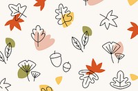 Colorful leaves on a cream wallpaper vector