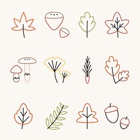 Colorful autumn leaves collection vector