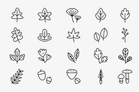 Doodle autumn leaves vector collection