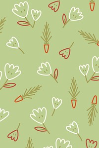 Leaves on a green wallpaper vector