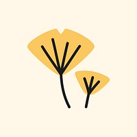 Yellow leaves on a cream background vector