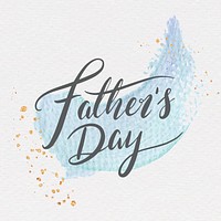 Father&#39;s day on a blue brush stroke card vector