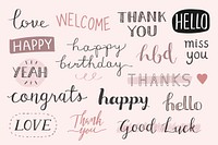 Greetings typography design vector collection<br />